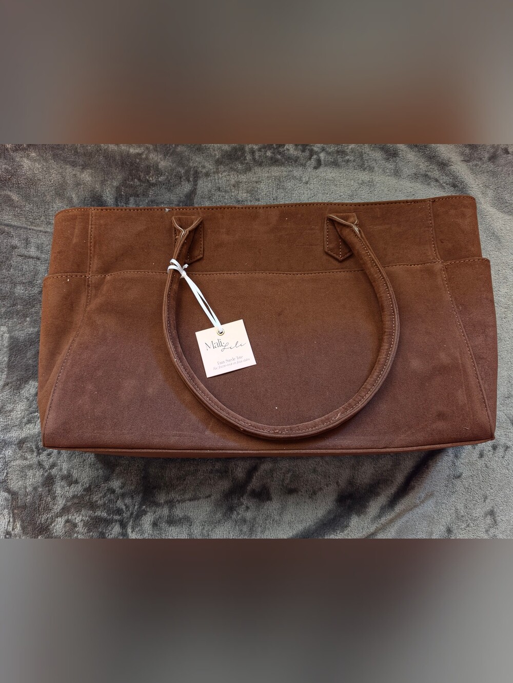 Faux Suede Tote Bag